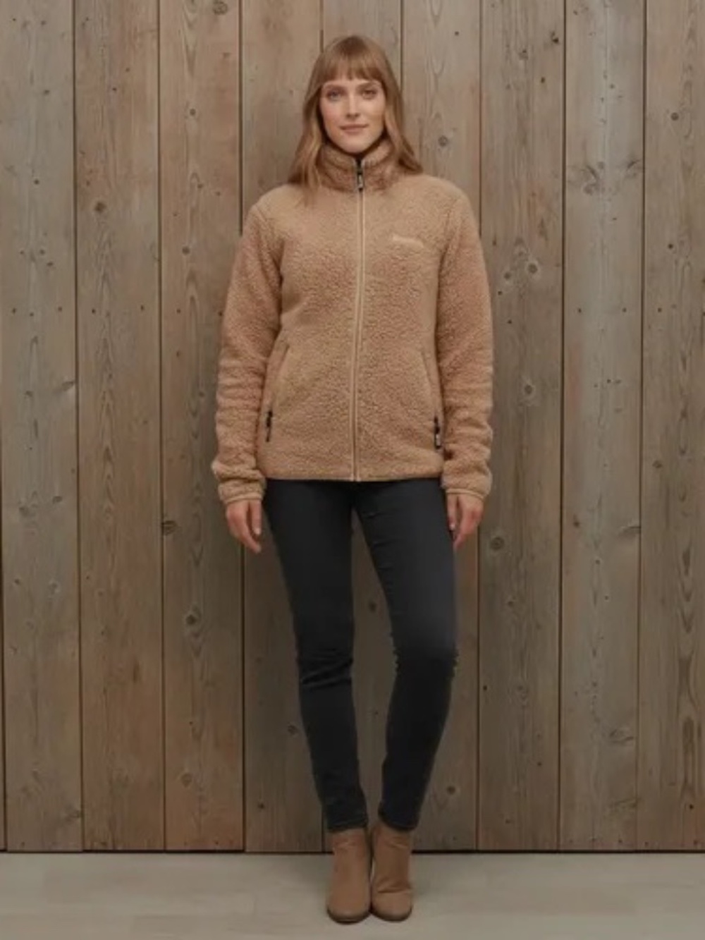 Bench Klea Funnel Fleece Zip Up Jacket Nude Size M